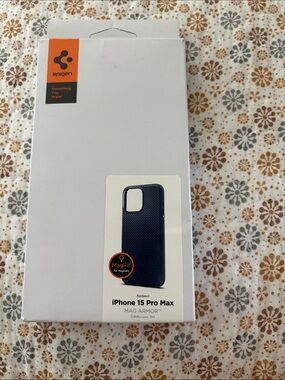 Spigen Mag Armor Case for iPhone 15 Pro Max – Navy Blue